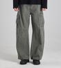 Beoteunseoul Utility Cargo Washed Wide Cotton Pants (Khaki)