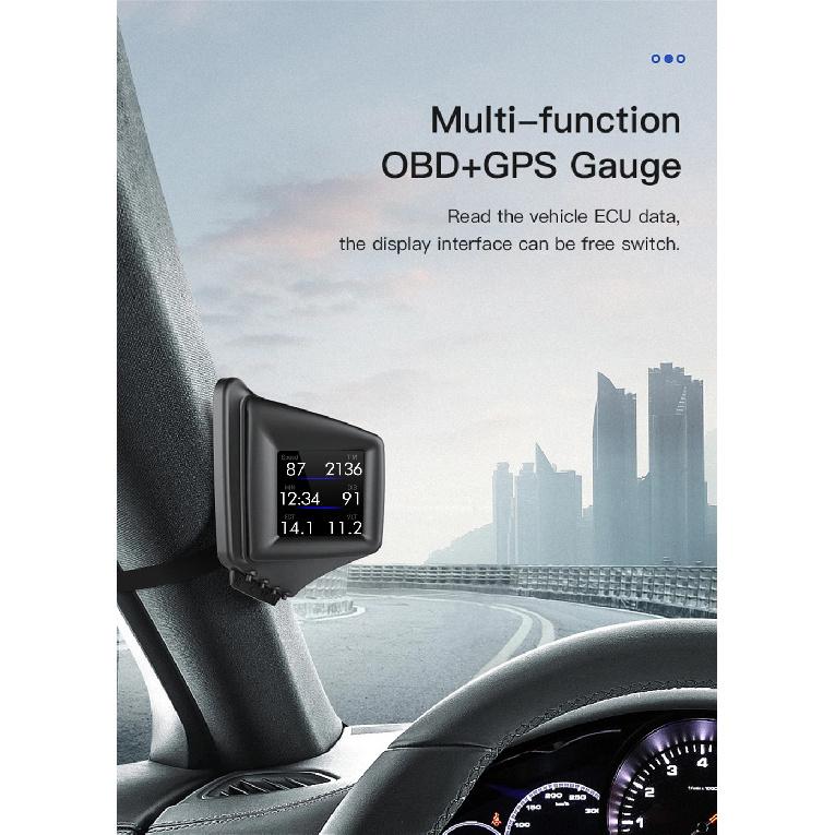 P8 HUD OBD2+GPS On-board Computer Head Up Display Car Tachometer Turbo Oil Pressure RPM Water Temp Speedometer