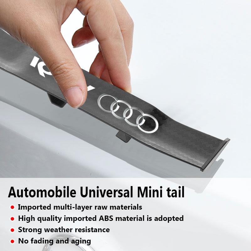 Car Rear Spoiler Mini Spoiler Wing Small Tail Emblem Sticker Decoration For TT Q3 Q5 Q7 Q8 B5 B6 B7 B8 B9 Q7 8P 8V 8L A3 A4 A5 A6 A7 A8 8L R8
