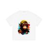 Black T Shirt with Monkey Wearing Cap and Sunglasses Print for Casual Wear