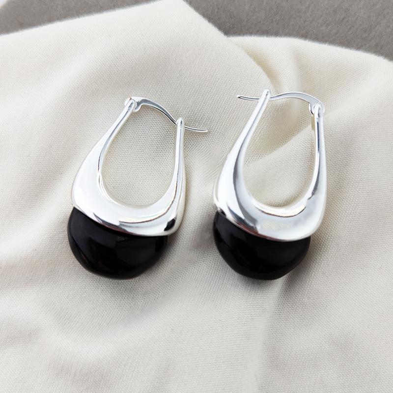 Minimalist Chic Water Drop Smooth Handbag Earrings & Ear Clips for Women: European & American Blogger Style