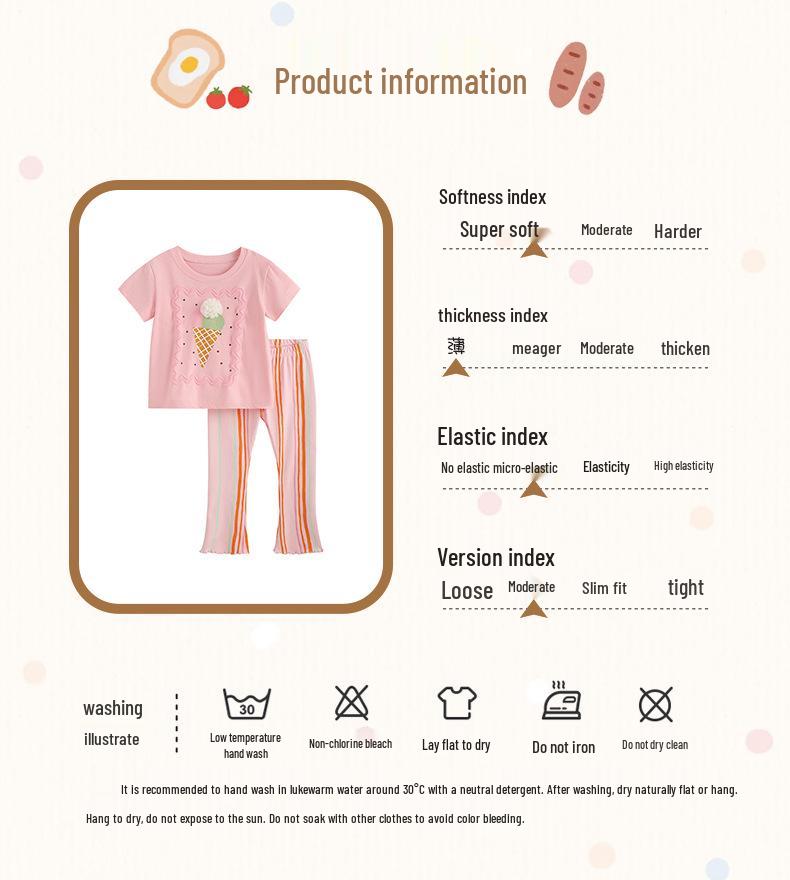 Malwee Sommarset för flickor med T-shirt och byxor med resår i midjan