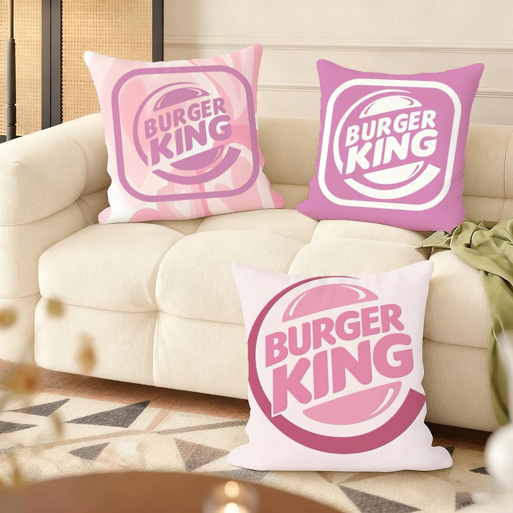 Brand HHun Burger King Cushion Cover Natural Linen Organic Fabric DoubleSided Printing Couch Pillow Covers Home Decor