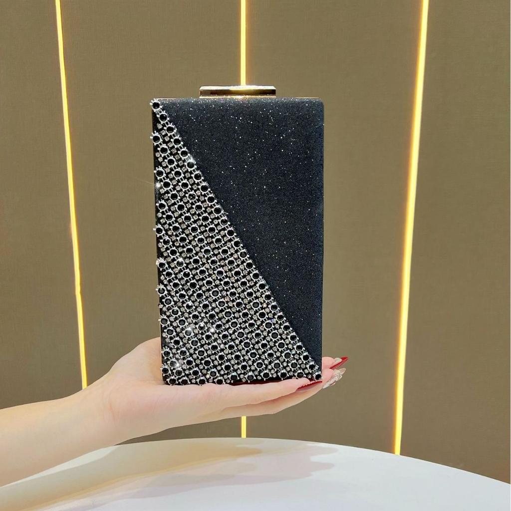 Evening Party Diamond-encrusted Ladies' Handbag, Small Square Bag, Shoulder Bag, Mobile Phone Bag