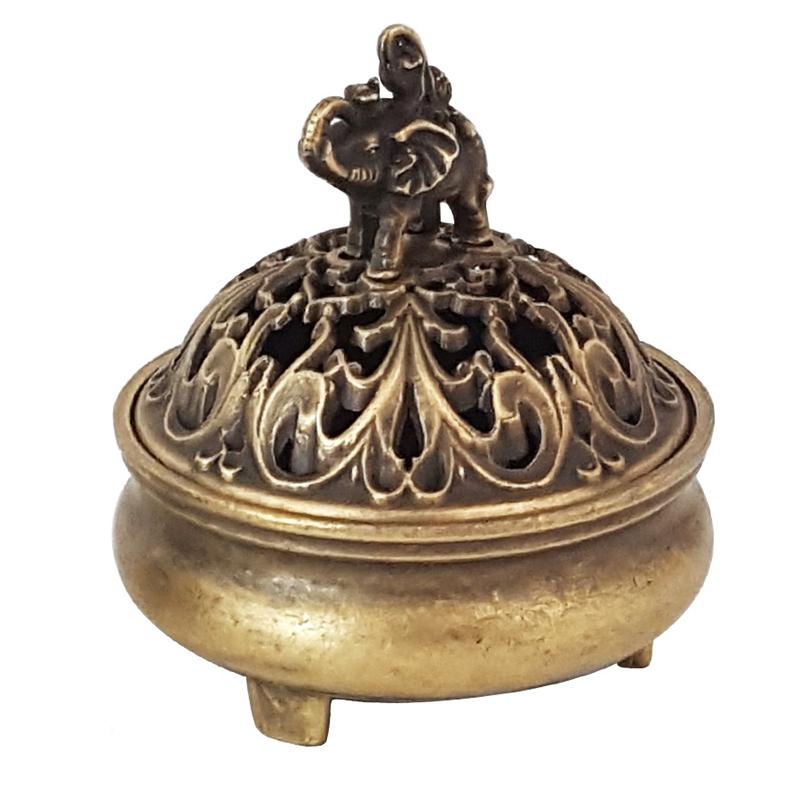 New New Alloy Incense Burner Hollow Out Four Legged Stick Holder Mini Sandalwood Censer Home Decoration