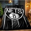 Brooklyn Basketball Team Blanket Flannel Throw for Sofa, Indoor, Camping, Living Room, Office, Chair, And Bed Soft Birthday Gift