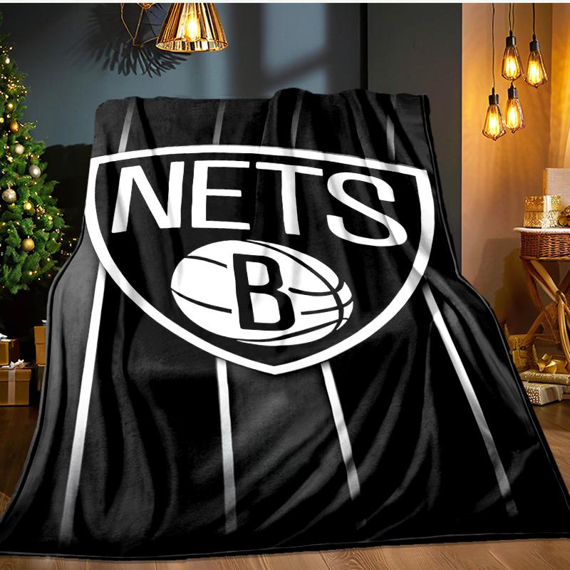 Brooklyn Basketball Team Blanket Flannel Throw for Sofa, Indoor, Camping, Living Room, Office, Chair, And Bed Soft Birthday Gift