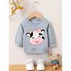 European Size Minimally Printed Pattern, Comfortable and Skin Friendly for 0-3 Year Old Baby , Versatile Baby Round-neck Sweatshirt for Spring