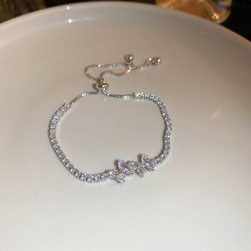 South Korea Dongdaemun Square Zircon Adjustable Bracelet Women's Simple Light Luxury Bracelet Personality Temperament High-end Jewelry