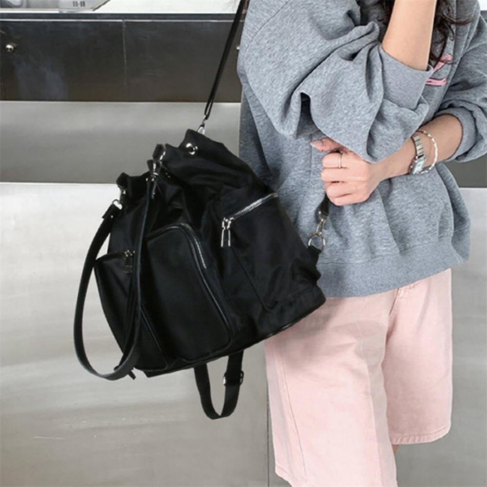 New ArrivalS Open Run Women S Cargo Style Two Pocket Bucket Bag Black Mpn
