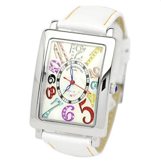 

Cubic Zirconia White Croco Leather Silver Watch [Piertalamon] Men s PT-9000H-1 [Item]