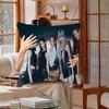 Kpop B-Baby-monster Anime Pillow Covers Cartoon Sofa Decorative Home Double-sided Printing Short Plush Cute Cushion Cover
