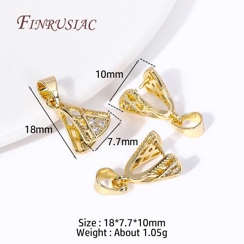 

Wholesale 18K Gold Plated Pendant Pinch Clip Bails with Solder-On Pendant Bail For DIY Crystal Agate Jewelry Making Findings 2 Pieces