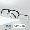 New Luxury Brand Design Pilot Double Beam Oversized Frame Myopia Glasses Prescription Presbyopia Anti Blue Light Men Near Sight