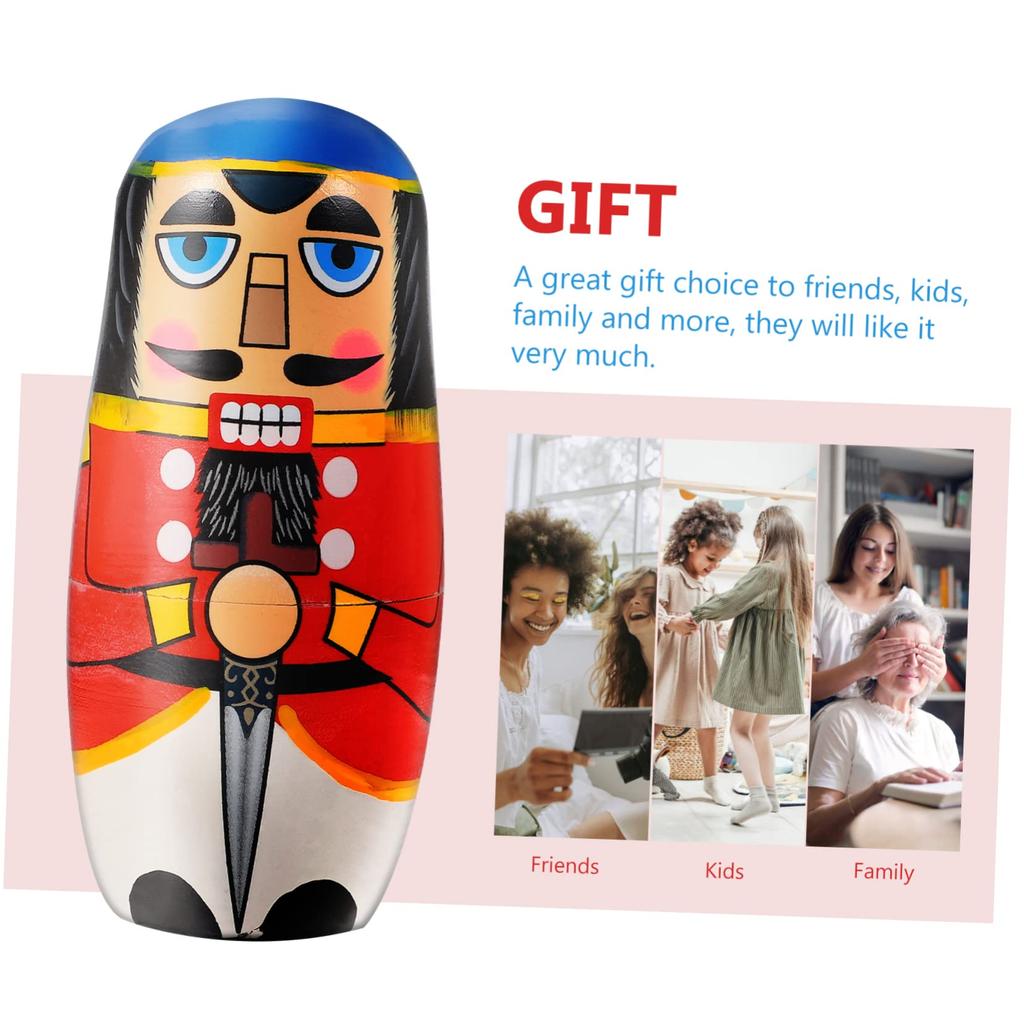 EXCEART 1 Set Nutella Matryoshka Russian Nesting Nutcracker Figurine Matryoshka Nutcracker Toy Birthday Gift