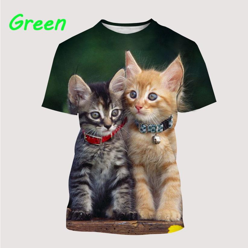 Men's T-shirt New Product Cat 3D Printed T-Shirt Short Sleeved T-Shirt Casual Unisex Breathable Soft and Comfortable T-shirt