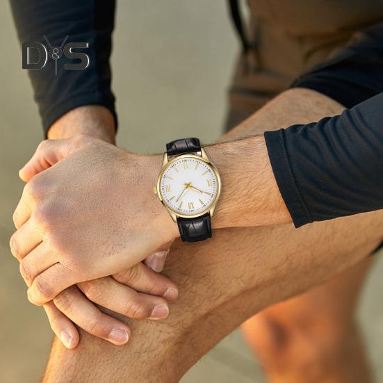 Pánské obchodní hodinky Kulatý ciferník Řemínek z umělé kůže Quartzový strojek Dospívající Dospělí Formální šaty Náramkové hodinky Módní šperkový doplněk