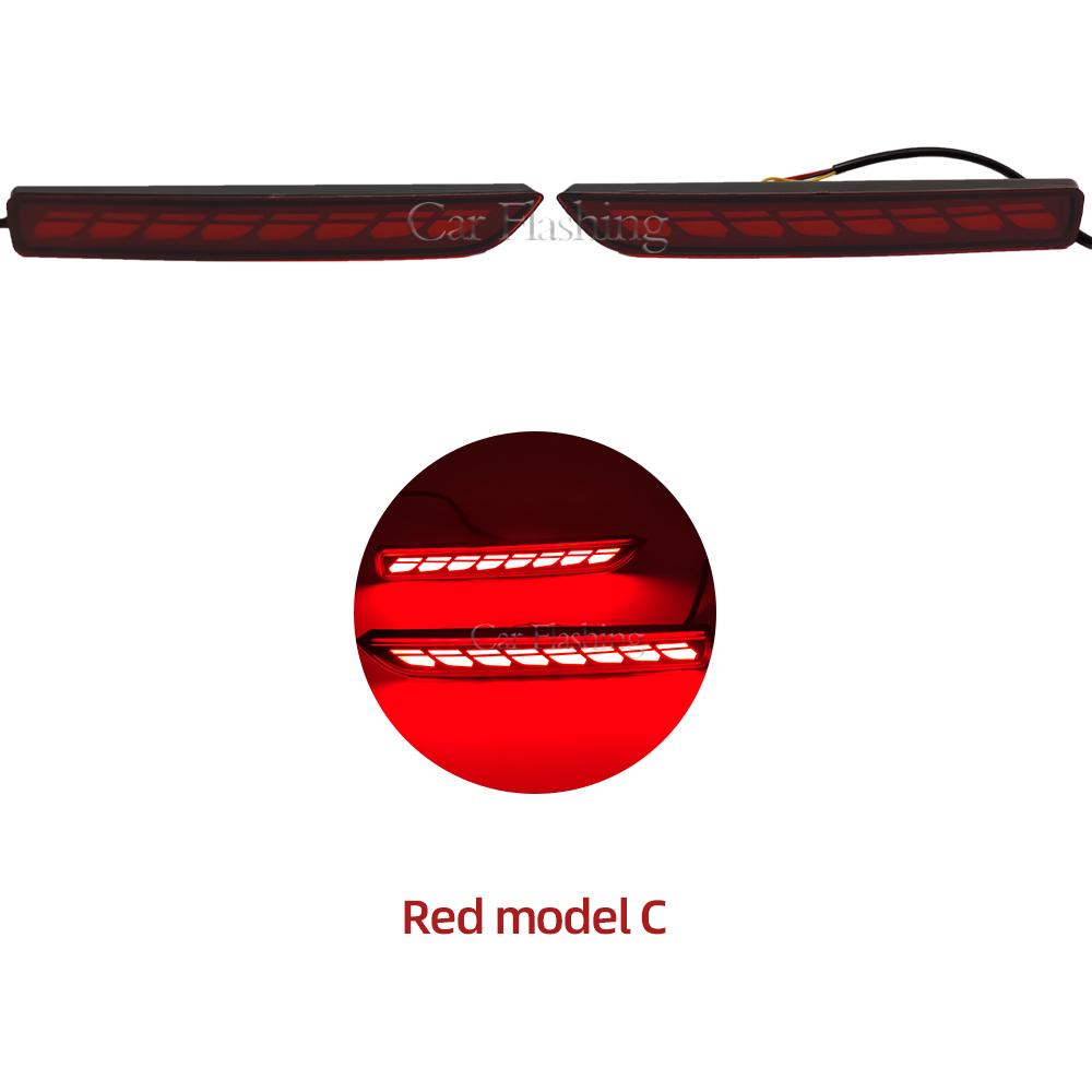 LED Rear Bumper Reflector Light For Nissan Sentra Sylphy 20-25 Teana 22-24 Patrol 19-23 Murano 15-19 Brake Turn Signal lamp Red Model C