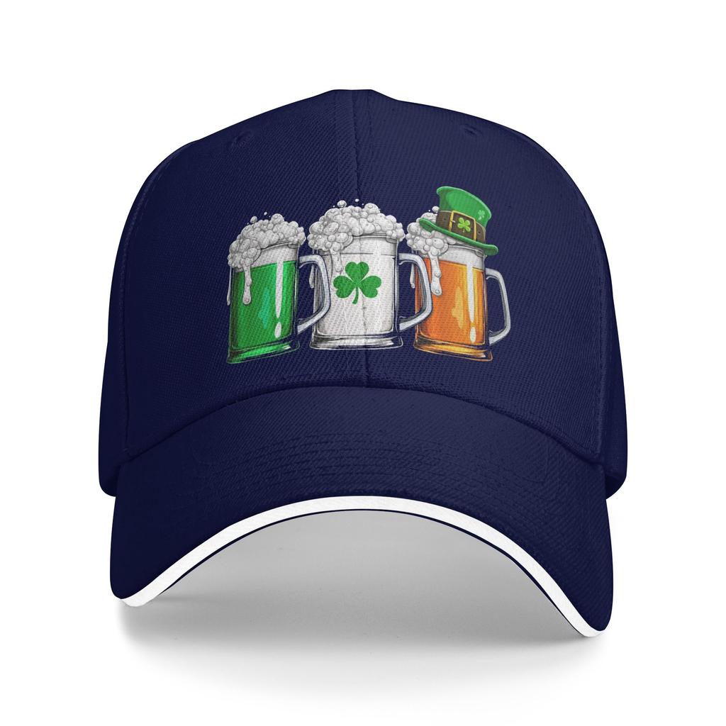 Unisexs WoUnisexs Irish Beer Ireland Flag Saint Patricks Day Outdoor Hat  Trucker Cap Casual Baseball Cap Sunscreen Hats