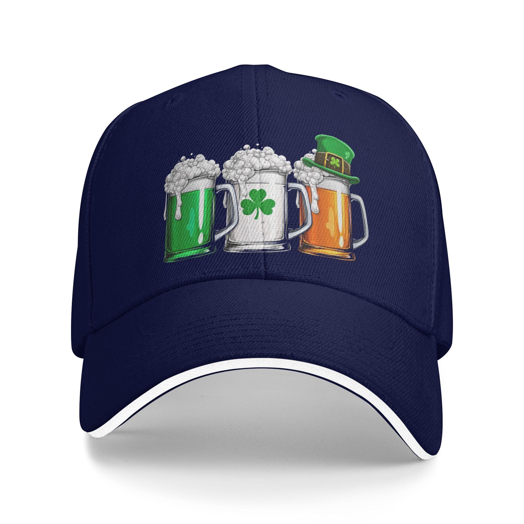 

Unisexs WoUnisexs Irish Beer Ireland Flag Saint Patricks Day Outdoor Hat Trucker Cap Casual Baseball Cap Sunscreen Hats One Size
