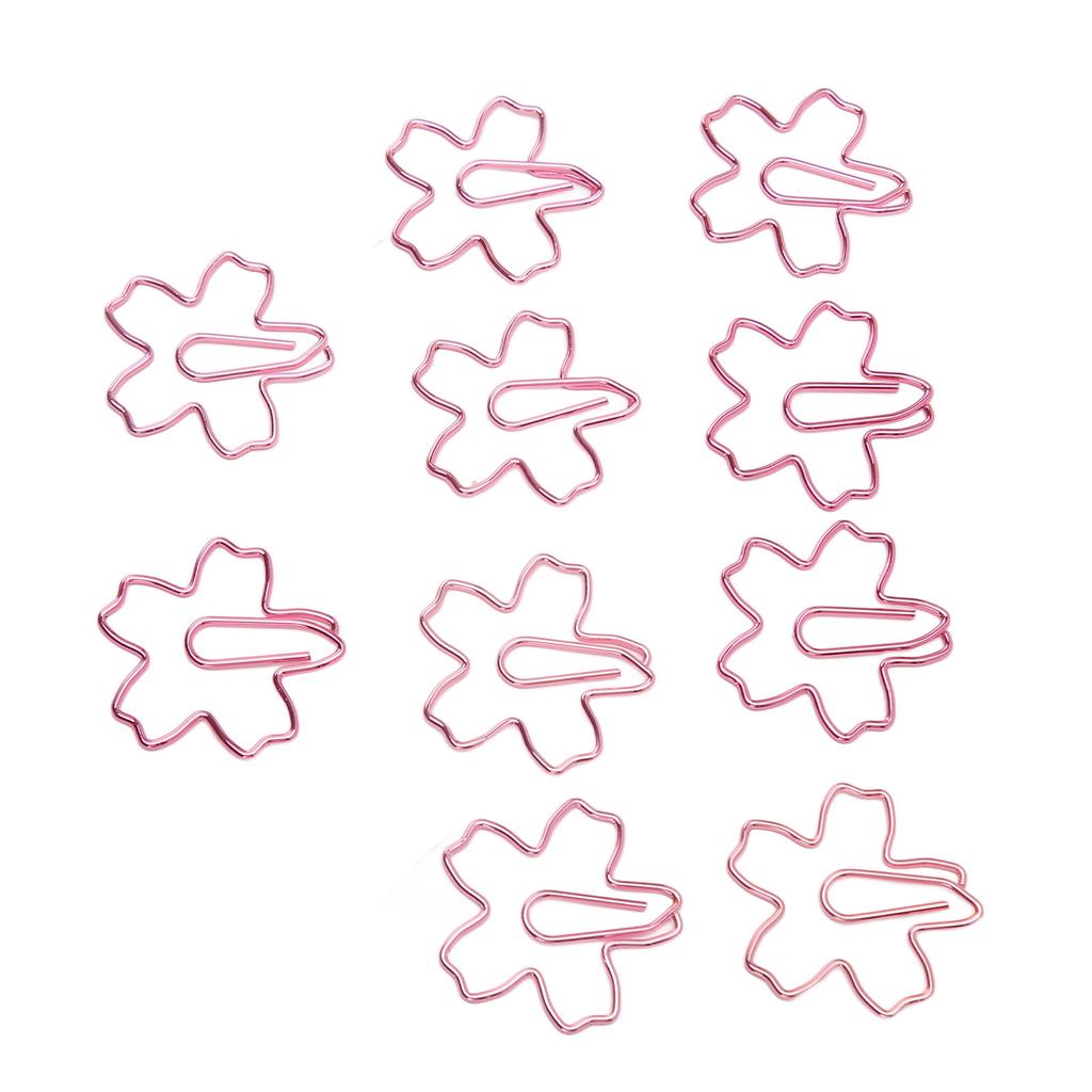 100Pcs Funny Paper Clips Cute Flower Shape Electroplating Process Paper Clips for Offices Home Schoo