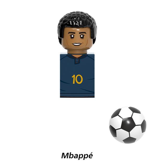 NEW World Famous Football Players Figurine Messi Ronaldo Neymar Lewandowski Mini Action Building Block Model Toy Kids Gifts