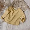 Frühling Herbst Einfarbig Kinderkleidung Kinder Casual Langarm Vielseitiges Loses Rundhalshemd
