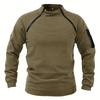 Pullover Tattico da Uomo Casual Militare Felpa Giacca in Pile Collo Alto Pullover Tinta Unita Maglione Abbigliamento Antivento