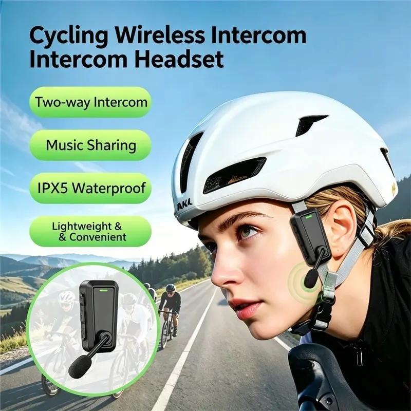 KEBIDU C10 Motorrad Fahrradhelm Intercom Headset, 520m 2-Wege Bluetooth 6.0 Interphone, IPX5 Wasserdicht 10H Spielzeit Musik Teilen Helm Kopfhörer