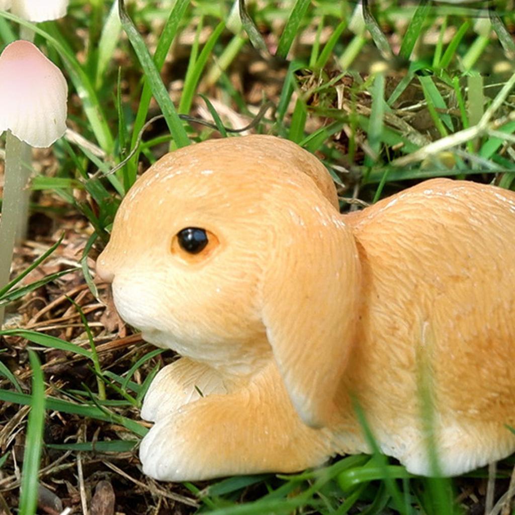 4 Stück Mini-Kaninchenstatuen, Kunstharz, Miniatur-Hasenfiguren, Osterdeko, Kaninchenskulpturen für Heimwerker, Basteln, Feengarten, Frühlingstischdekoration