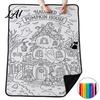 Cozy Couch Blanket with Markers Halloween DIY Coloring 24 Markers Color Your Own Throw Soft Velvet Arts And Crafts Blanket Ghost Pumpkin Patterns
