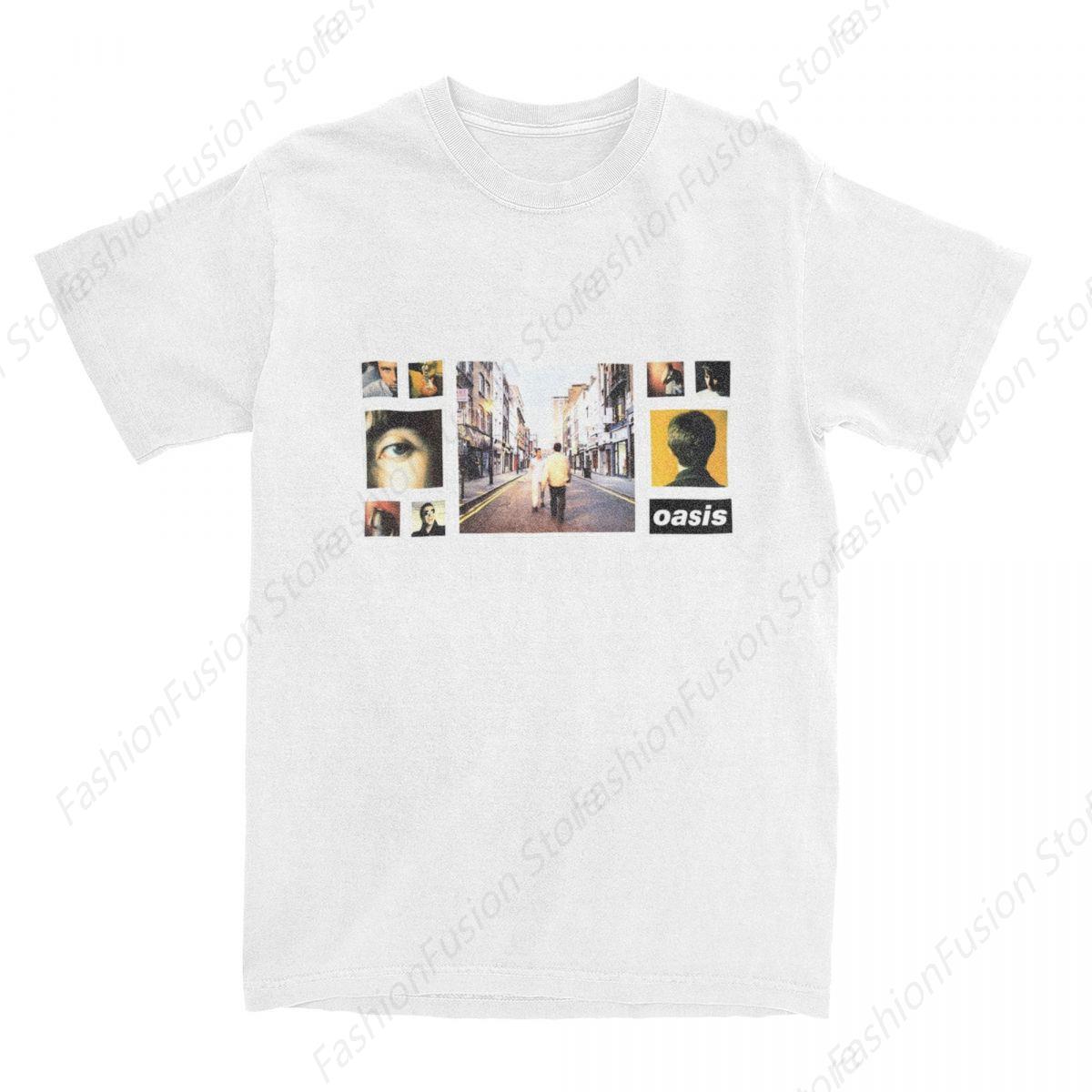 

Смешная футболка O-Oasis Rock Band для мужчин, хлопковая футболка с круглым вырезом, классическая футболка Y2K с коротким рукавом, летняя одежда для повседневного ношения L белый