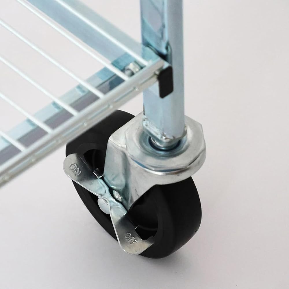 Metal Folding Cart 3 Tier Durable Storage Organizer Lightweight Utility Cart