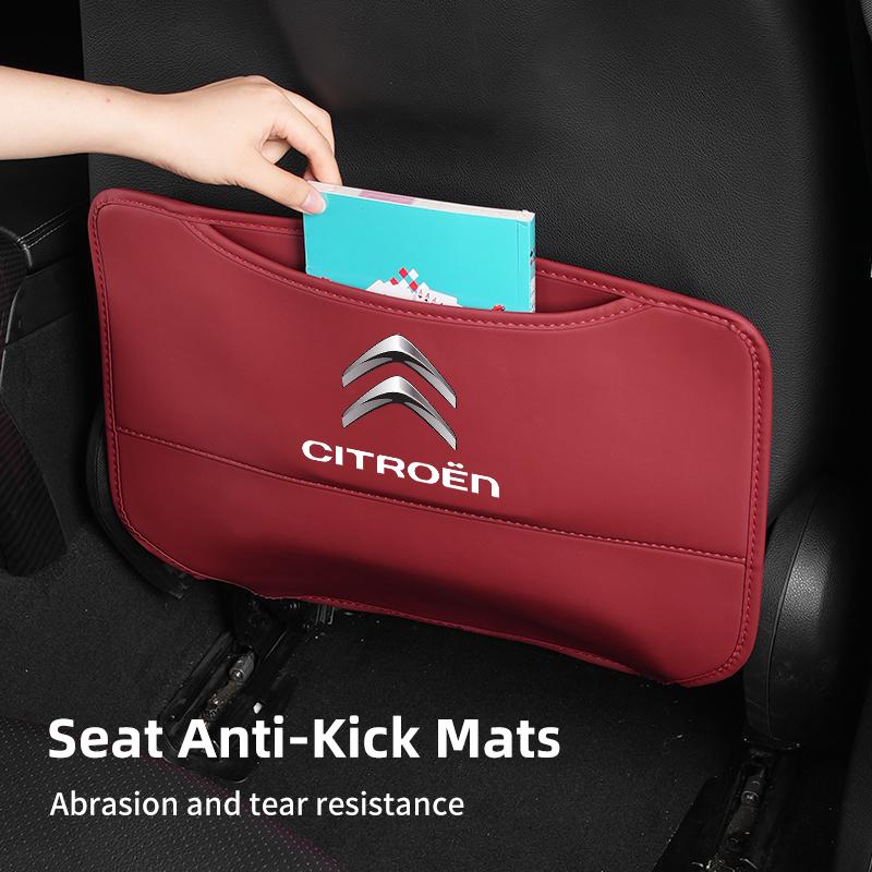 Car Seat Back Semi-Cover Anti-Kick Pad Waterproof For Citroen C4 C3 C5 C1 C2 Berlingo Celysee Cactus Picasso Aircross Saxo Grand