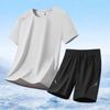 Sports & Casual Ice-Silk Quick-Dry Stretch Set Lightweight Loose-Fitting Breathable Short-Sleeve T-Shirt Men's Set