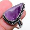 Anello con gemma Ametista Salvia fatto a mano in argento sterling 925 taglia 9