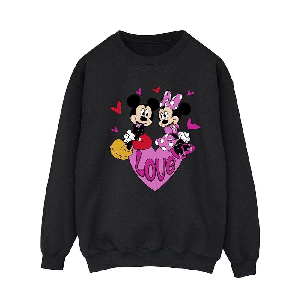 Disney Womens/Ladies Love Hearts Mickey & Minnie Mouse Sweatshirt