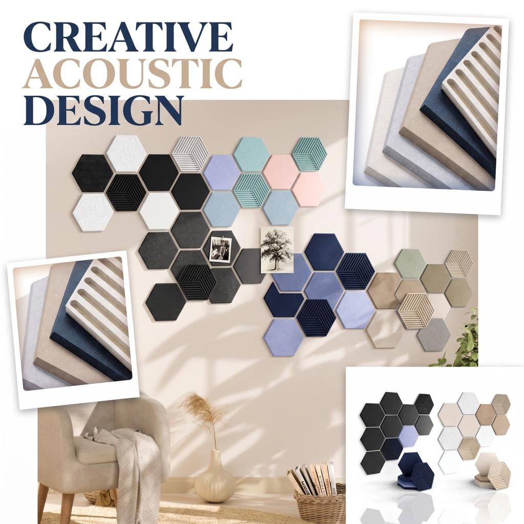 10 Pack Hexagonal Acoustic Panels, High Density Self-Adhesive Wall Panels for Noise Reduction and Decoration