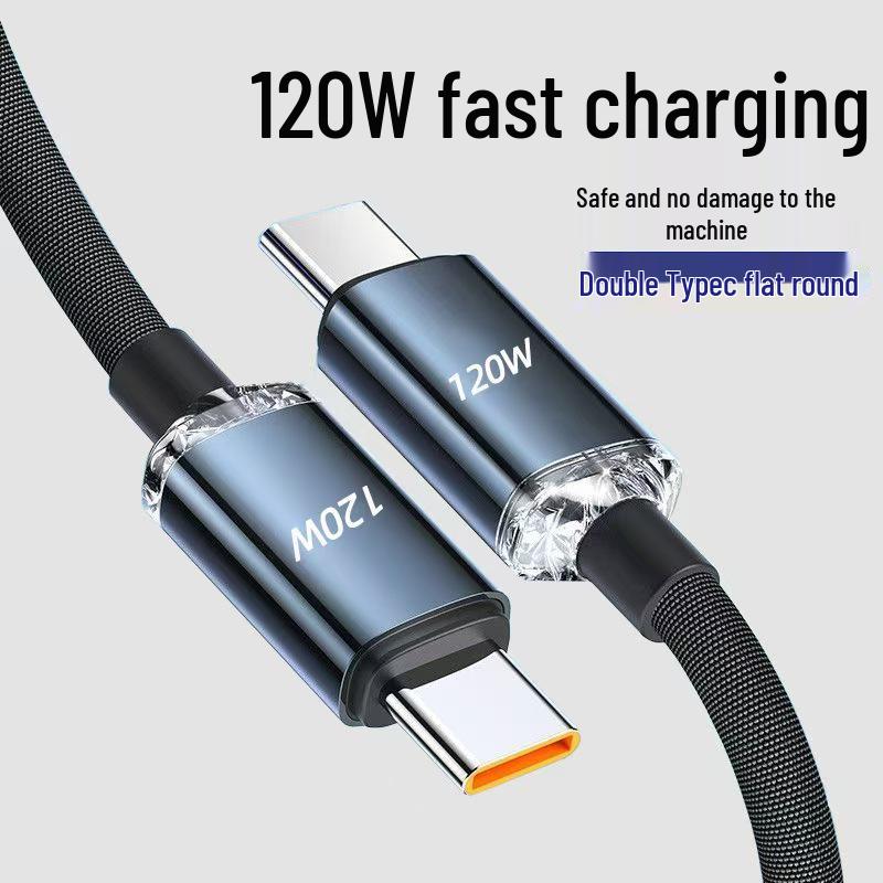 Jingyao 120W Dual Type-C Fast Charging Cable for Apple, Huawei, Laptop & Car.