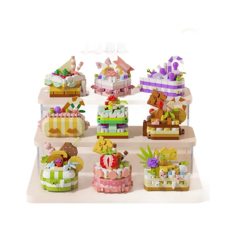 Bloques de construcción de pastel para niños, set de juguetes educativos de montaje para niñas