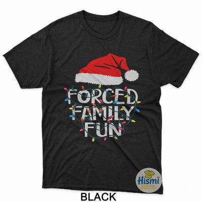 Gezwungener Familienspaß Sarkastisches Weihnachtliches Lustiges T-Shirt