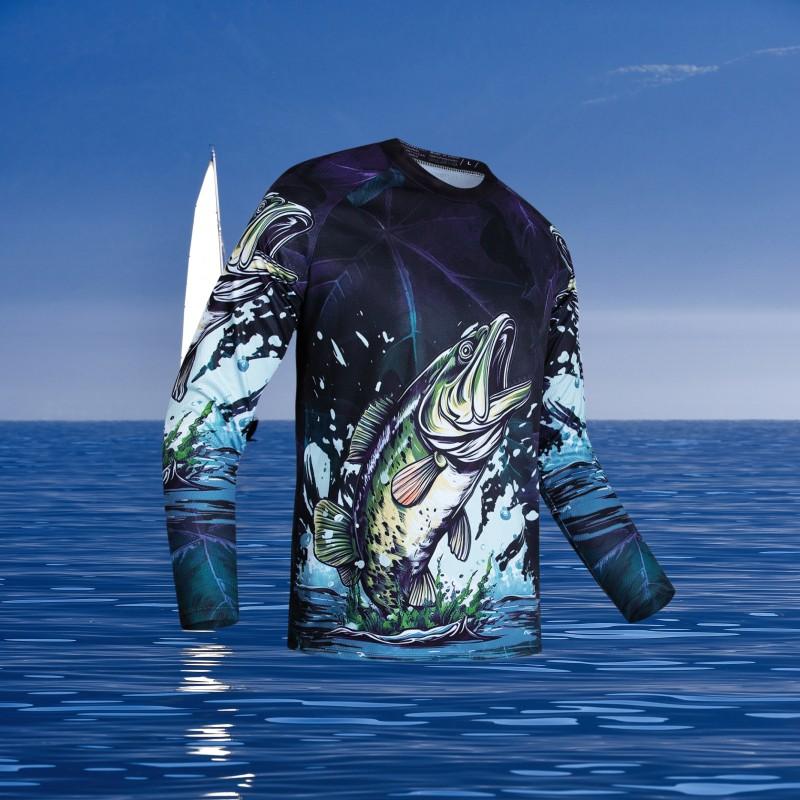 Vară Bărbați Pescuit în aer liber Personalitate Sport Tricou cu mânecă lungă de înaltă calitate Gât O Casual Alergare cu protecție solară Tricou Top