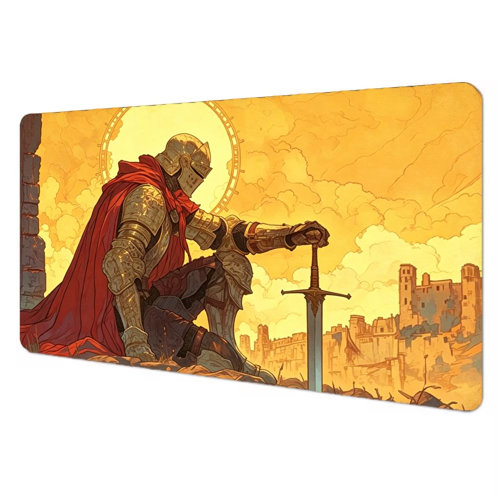 Kniender Ritter TCG Spielmatte Mauspade Spielmatte 24"X14" MTG TCG Schreibtischmatte für Arbeit Spiel PC Laptop Teppich Teppich MousePad