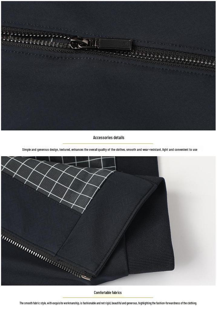 2026 Spring Men's Stylish Business Casual Baseball Collar Jacket - Elegant & Versatile Solid Color Top