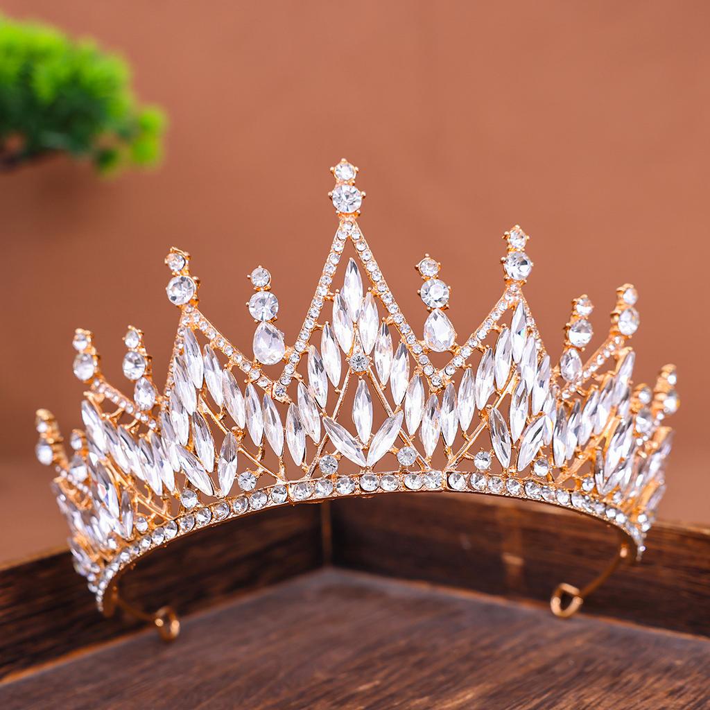 Braut Legierung Krone Haaraccessoire Strass Pferdeaugen Krone Kopfschmuck Hochzeitskleid und Abendkleid Studio Haaraccessoire