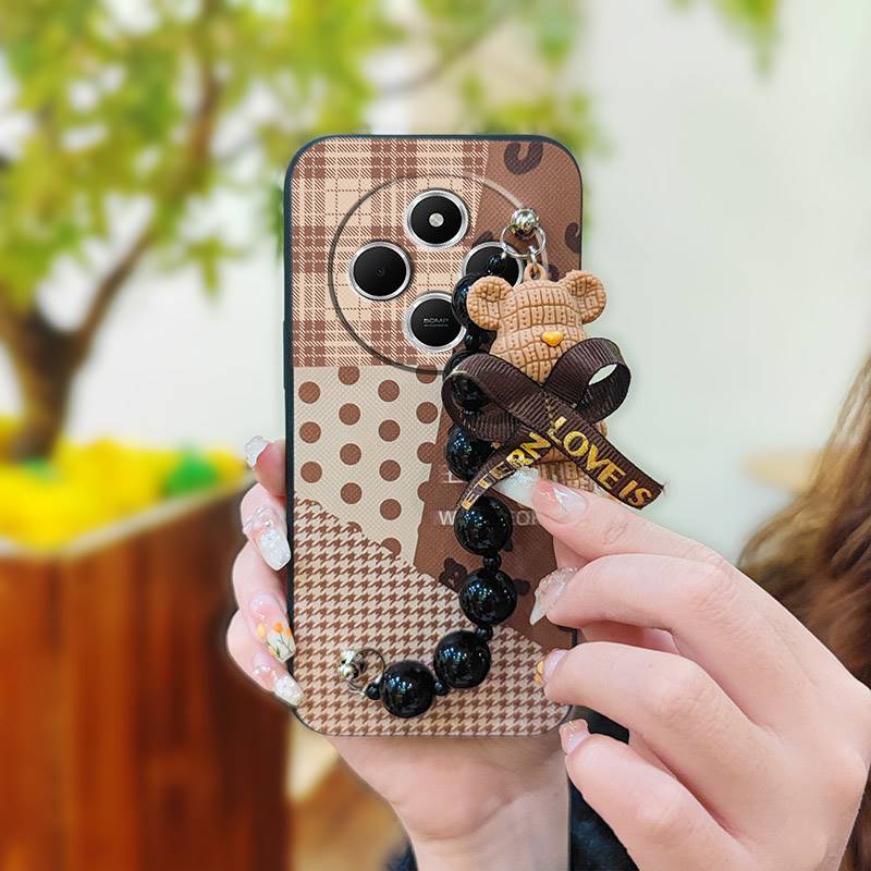 Cartoon Simplicity Phone Case For Redmi A4 5G Back Cover Skin-friendly feel Anti-knock Bear bracelet Dirt-resistant cute