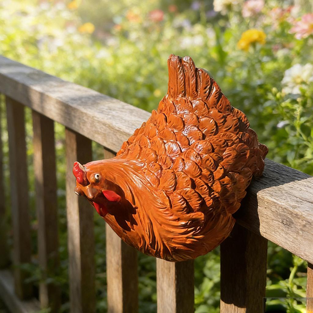 Chicken Ornaments Yard Art Decoration For Backyard Rooster Animals Stakes Animals Sculptures Garden Decoration