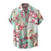 Men's Lapel Fashion Short Sleeve Casual Printed Shirt Men's Casual Versatile
