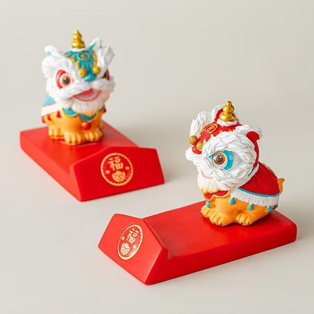 Year of The Horse 2026 Horse Year Figurines Lion Dance Mobile Phone Stand  Spring Festival