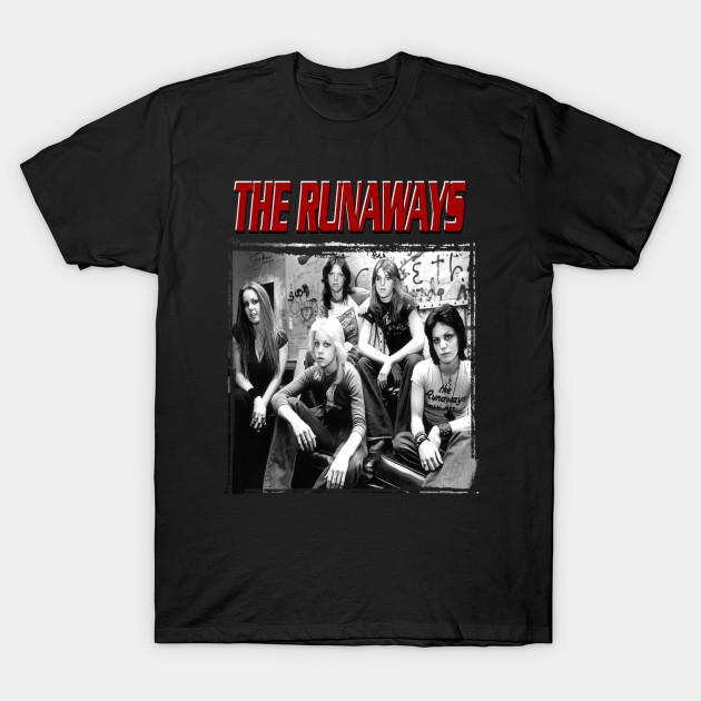 

Men Black Print T-shirt The Runaways Band No-Cut Transfer Paper Print Cotton Tshirt S чорний